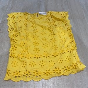 Zara Kids- Yellow Eyelet Sleeveless Top size 11/12